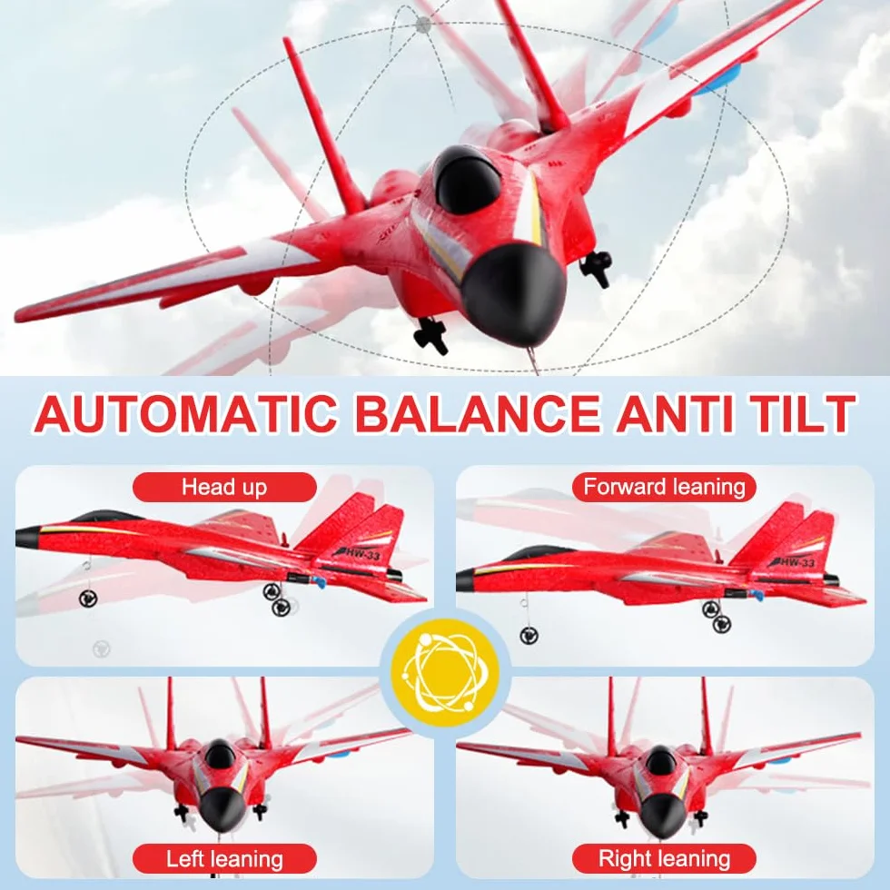 Samoloty RC 2CH, 2,4 GHz zdalnie sterowany samolot zabawka ze światłem LED, samolot RC dla początkujących z pilotem zdalnego sterowania i ładowaniem USB, zabawka styropianowa ulotka dla