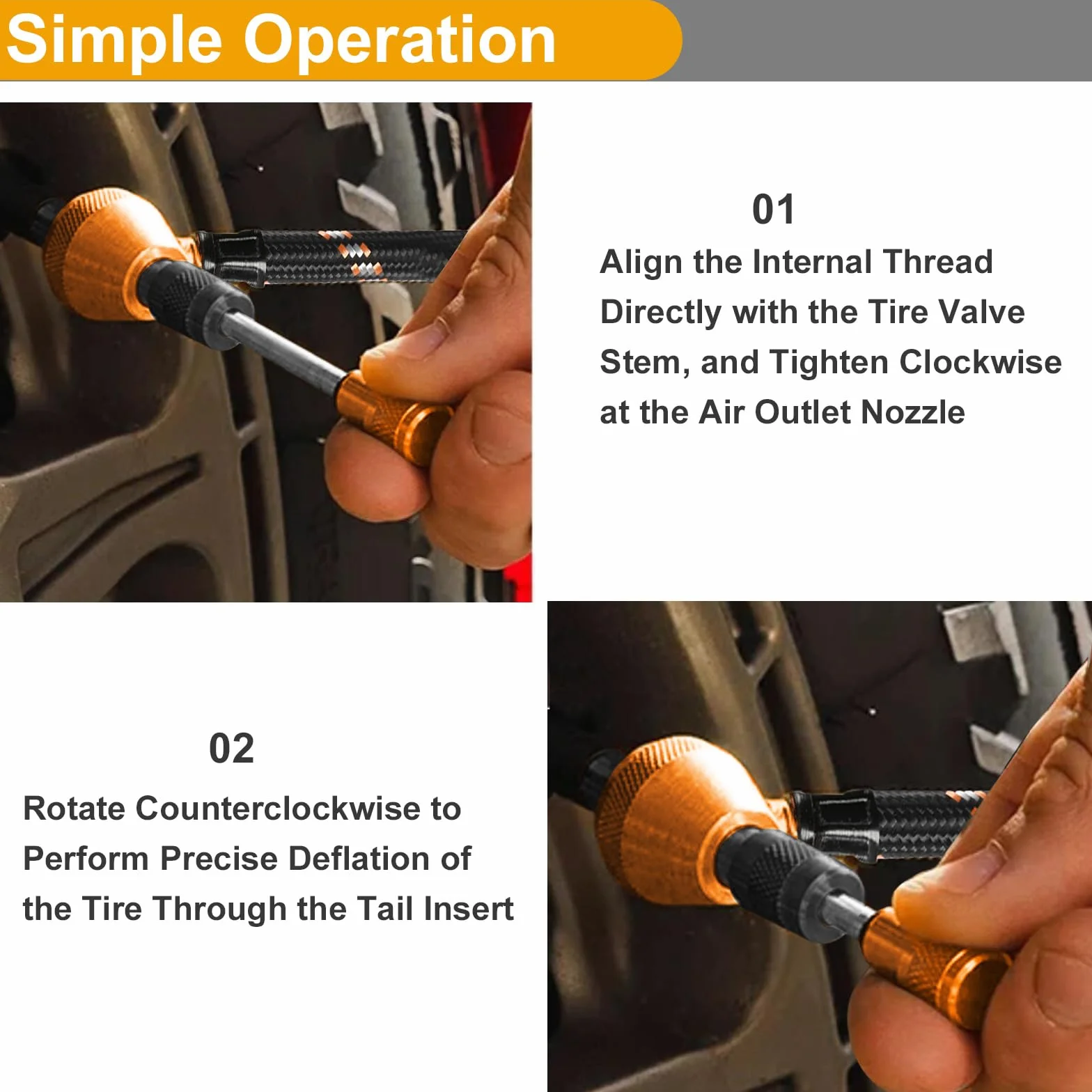 Manometry do opon samochodowych, zestaw do naprawy opon ATsafepro 2 w 1 75Psi ze specjalnym uchwytem do dużych opon terenowych 4X4
