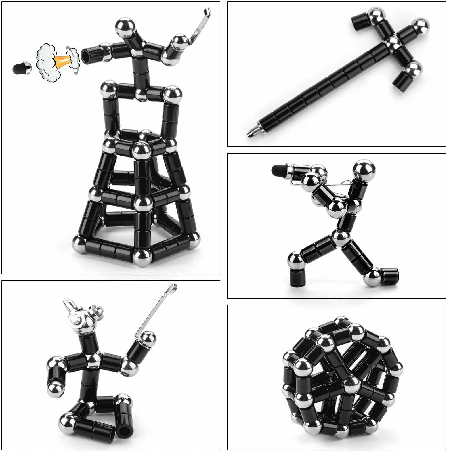 Tigerhu Fidget Pen, zabawki Fidget z długopisem kulkowym, wielofunkcyjne, odprężające, magnetyczne, fajne długopisy dla mężczyzn, kobiet, magnesy Fidget, fajne rzeczy, prezenty dla chłopców i
