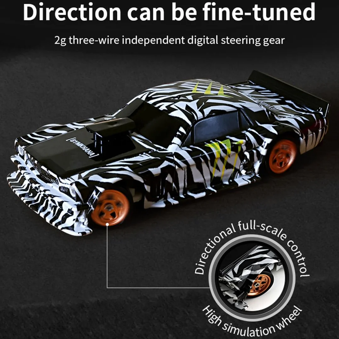 Skala 1/43 Mini RC Drift Car, 2.4G 4WD Full-proportion RC Electric Racing Drift Car Model, Prezent dla miłośników pojazdów (wersja RTR)