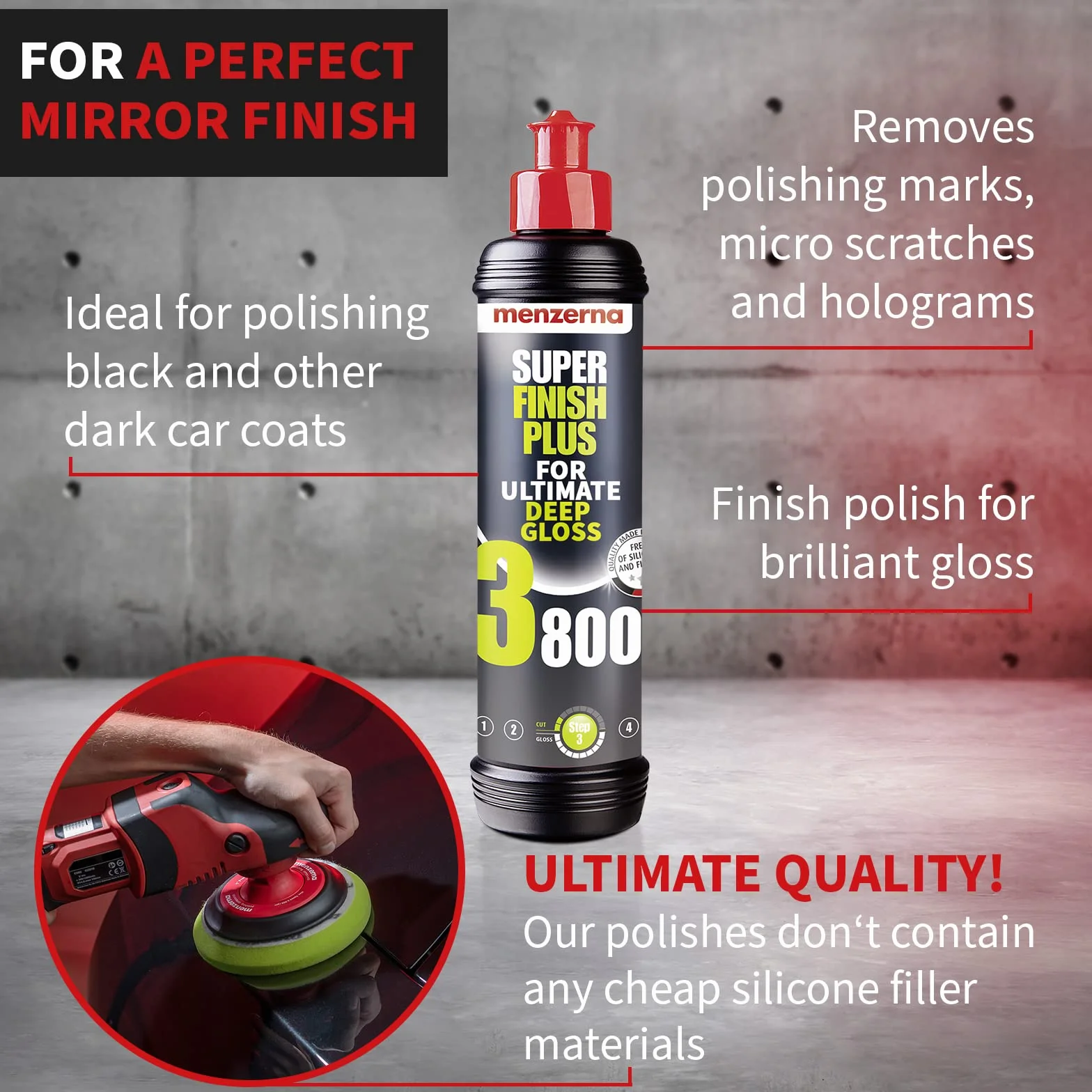 Menzerna Super Finish Plus 3800 - 250ml lekko ścierna pasta wykończeniowa