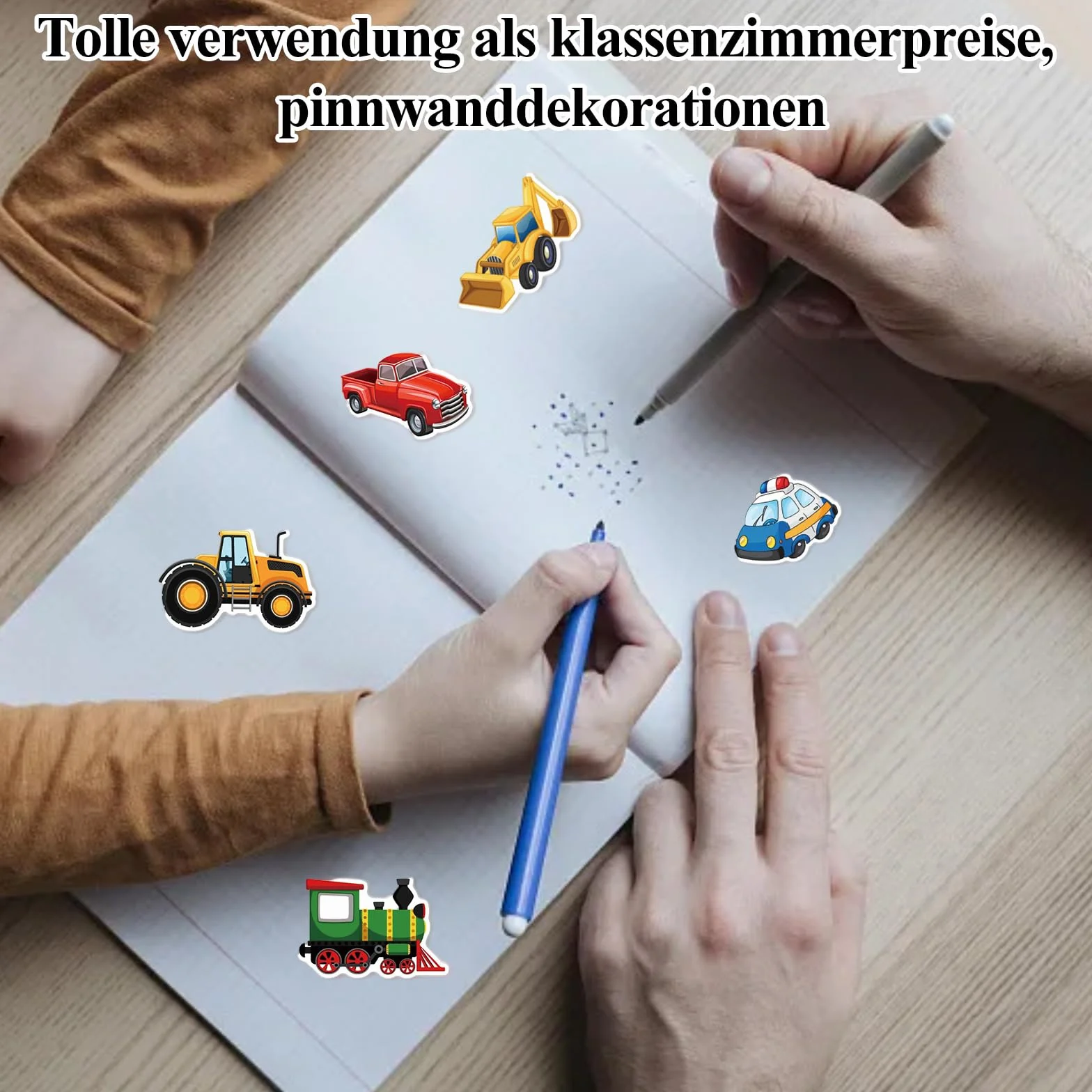 60 sztuk naklejek na samochód dla dzieci, na plac budowy, zestaw naklejek na koparkę, wodoodporne naklejki wielokrotnego użytku na walizkę, 4-8 cm