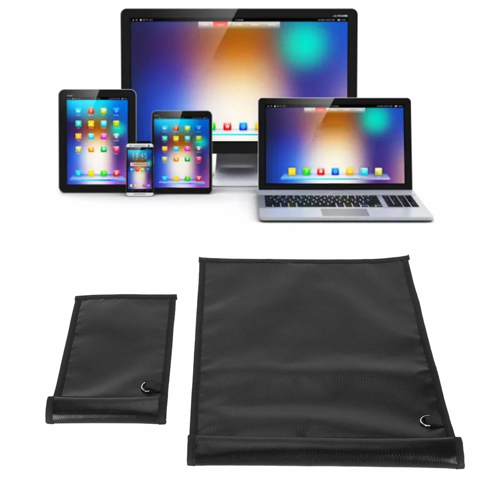 Torby Faradaya Ognioodporne Sygnały Blokujące, 2 Sztuki Toreb Faradaya Skuteczne Przeciwko Hakerom, śledzeniu, NFC/WiFi/Bluetooth, Klatka Faradaya Odpowiednie Laptopy, Telefony
