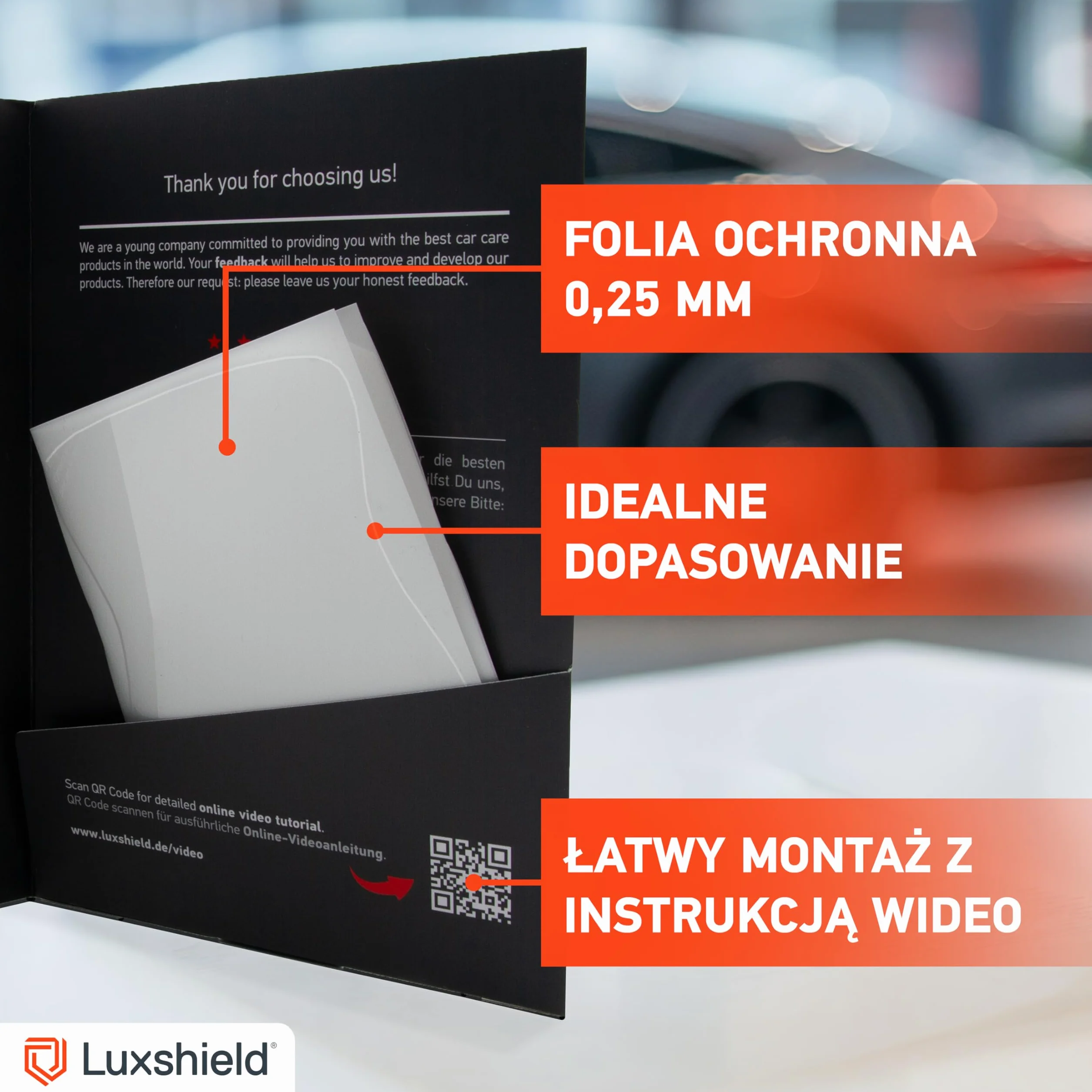 Luxshield folia ochronna na klamki Audi Q7 2 (II) 4M 2015-2026 przezroczysta błyszcząca
