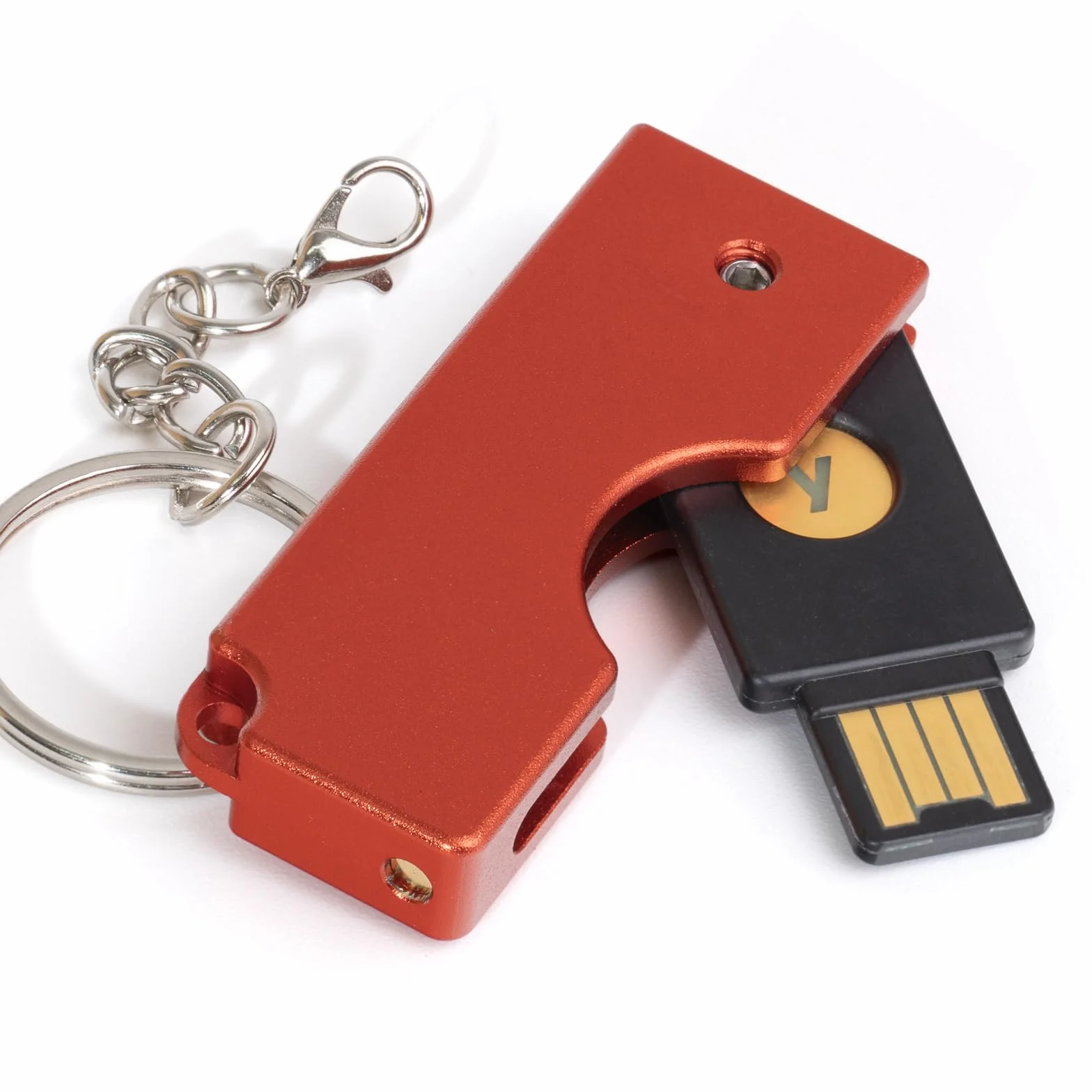 Metalowa składana obrotowa osłona kompatybilna z Yubico NFC/YubiKey 5 NFC / 5 NFC FIPS, USB-A, odporna na zarysowania obudowa ze stopu aluminium