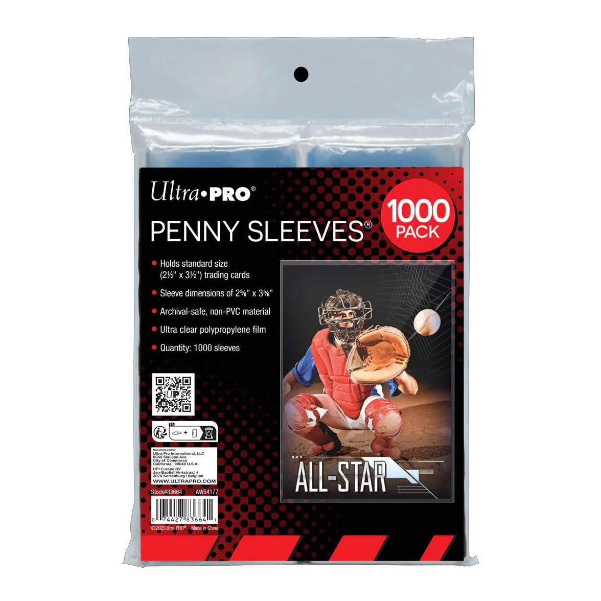 Ultra PRO Soft Trading Card Penny Sleeves – opakowanie 100 sztuk – rozmiar standardowy (6,5 cm x 3,5") – nie zawiera kwasów i zabezpieczeń archiwalnych