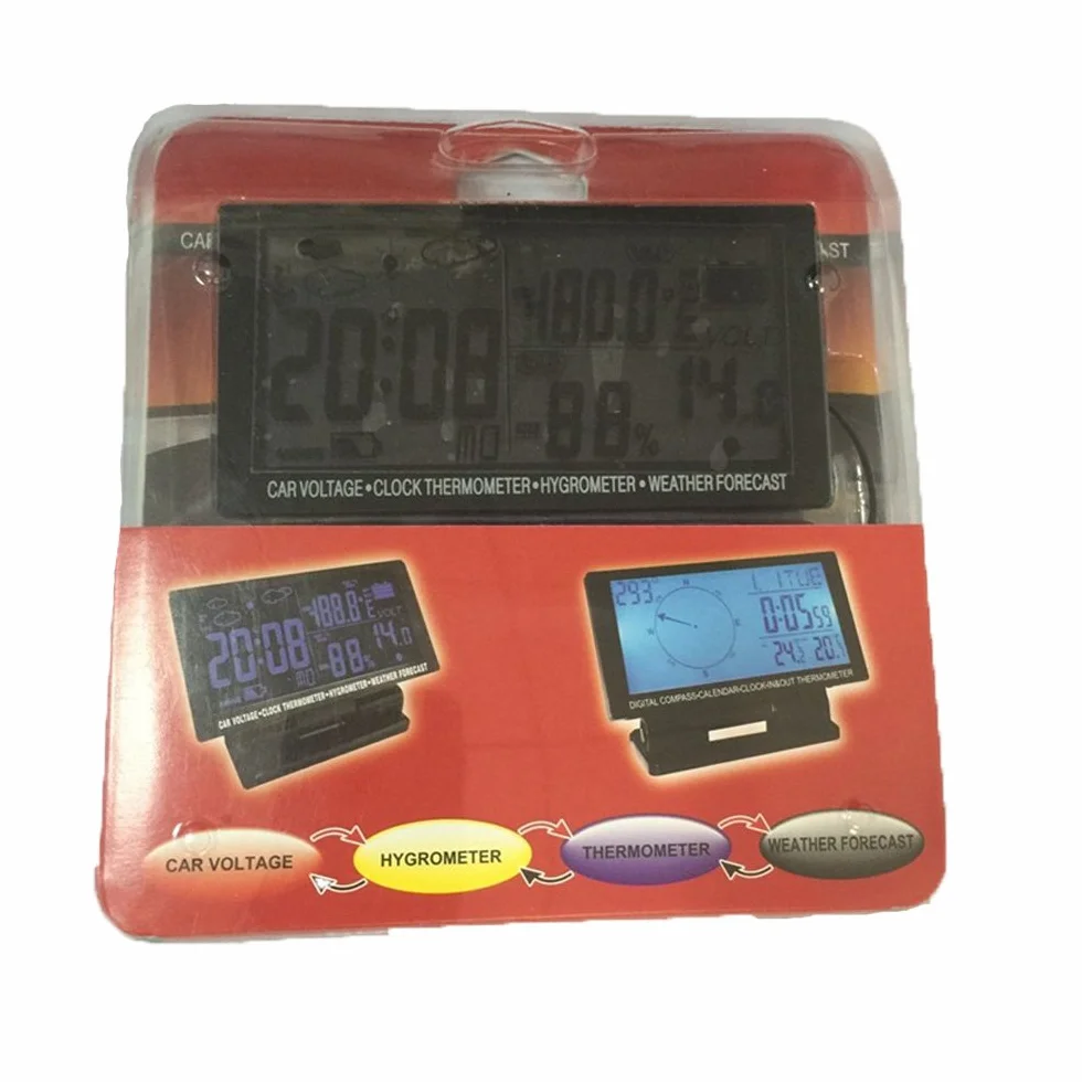 Cyfrowy termometr samochodowy higrometr 12 V LCD 1 4-calowy