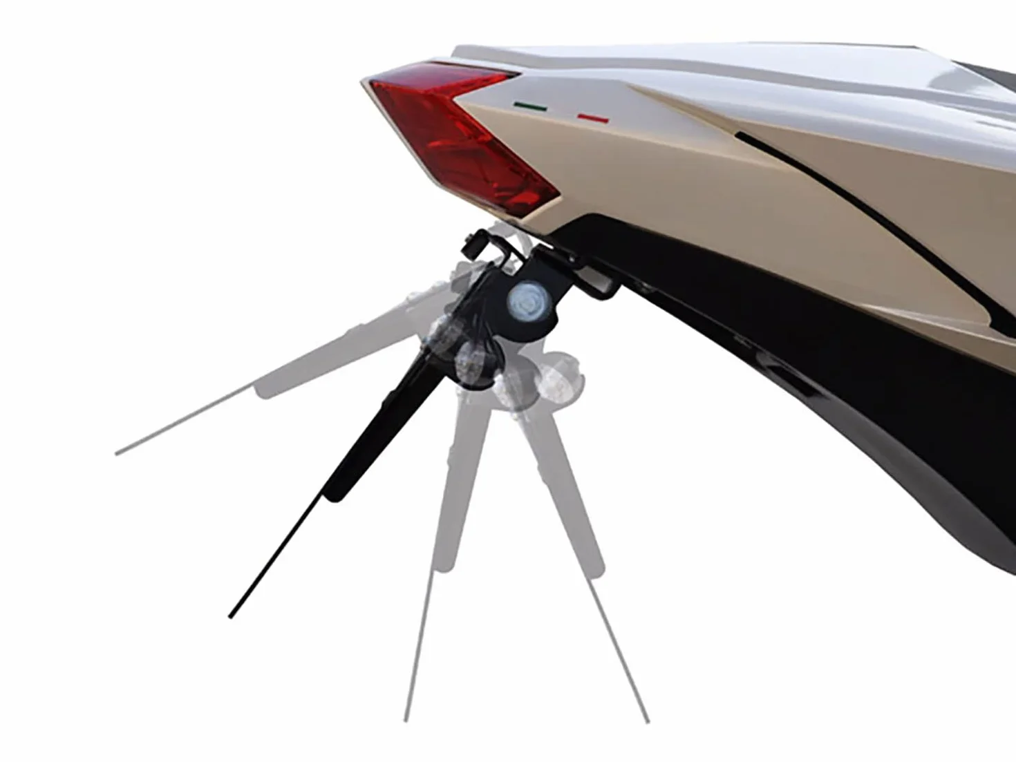 ZIEGER X-Line uchwyt tablicy rejestracyjnej, tylny wspornik tablicy rejestracyjnej, kompatybilny z: Ducati Panigale V2