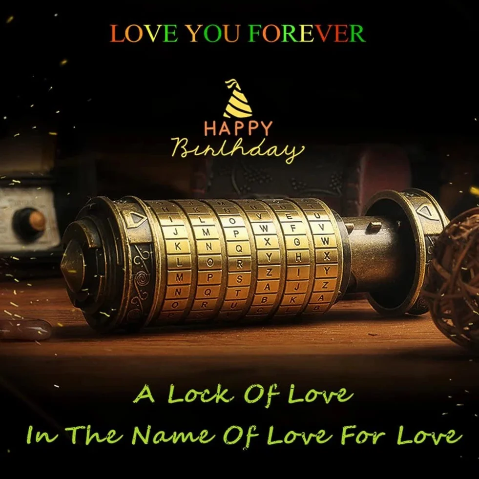 Cryptex Pudełko na puzzle Da Vinci Code Mini zamek Cryptex z ukrytymi przegródkami na urodziny, walentynki, tajemniczy prezent urodzinowy dla rodziny i przyjaciół