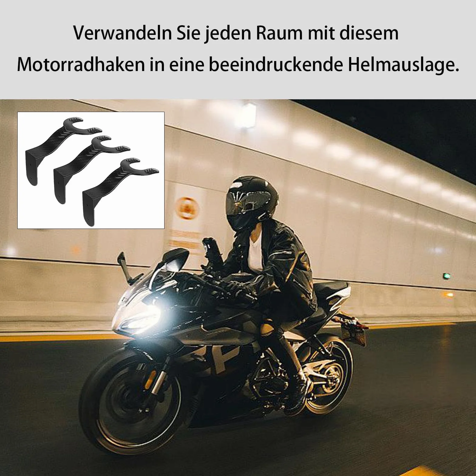 3 sztuki czarnych uchwytów na kask, do montażu na ścianie, na kask, kurtki, czapki, plecaki i szale, do pomieszczeń wystawowych, salonu, korytarza