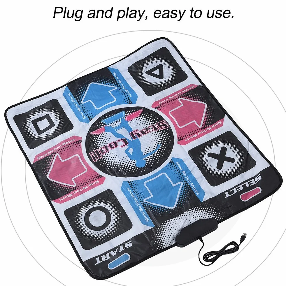 Mata do tańca, antypoślizgowa, odporna na ścieranie, DDR USB Dancing Pad, fitness, modelująca sylwetkę, mata do tańca, kompatybilna z 98/2000 / XP / 7