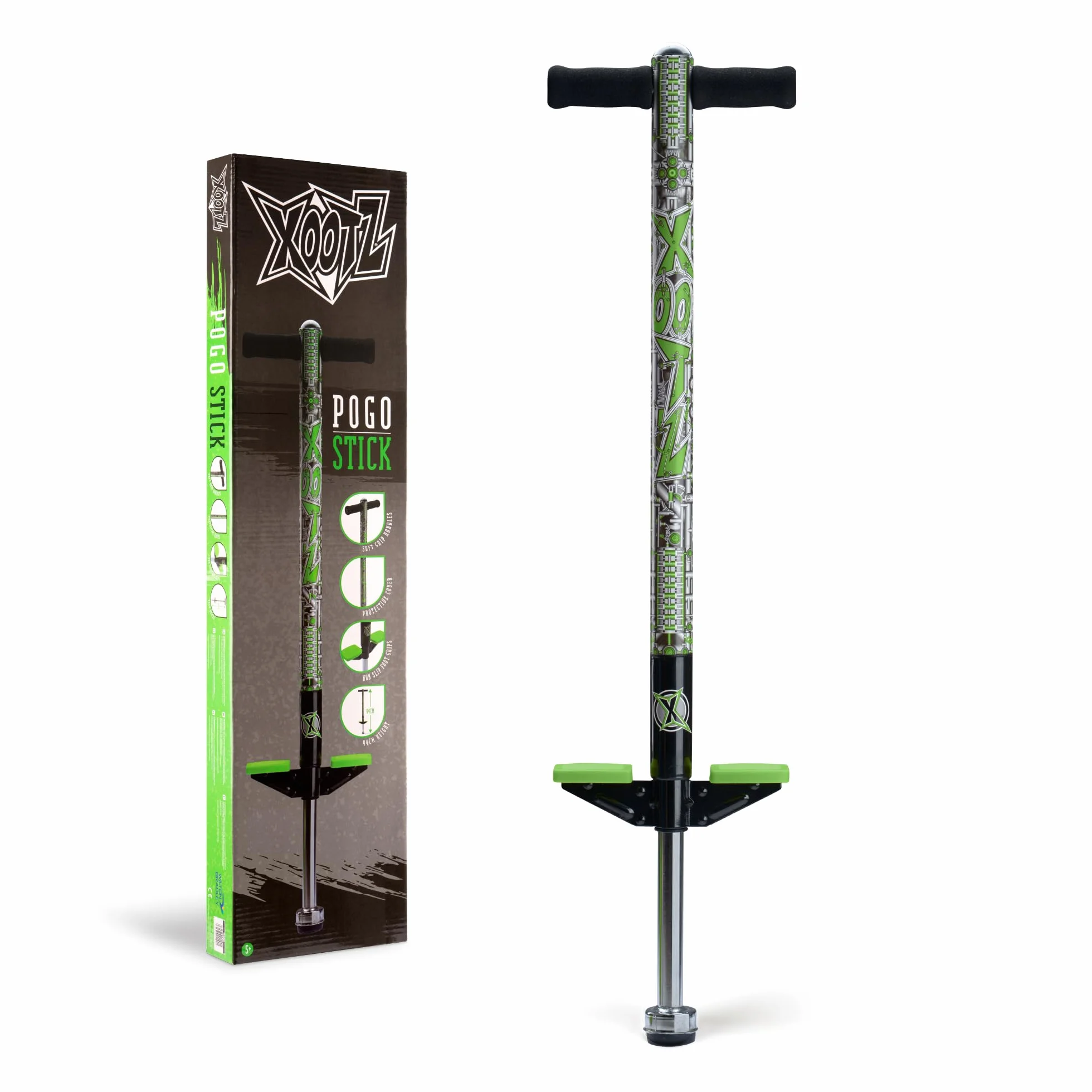 Xootz Pogo Stick | Wzornictwo przemysłowe dla dzieci, chłopców i dziewcząt, kierownica z miękkiej pianki, w wieku 5+, do 35 kg