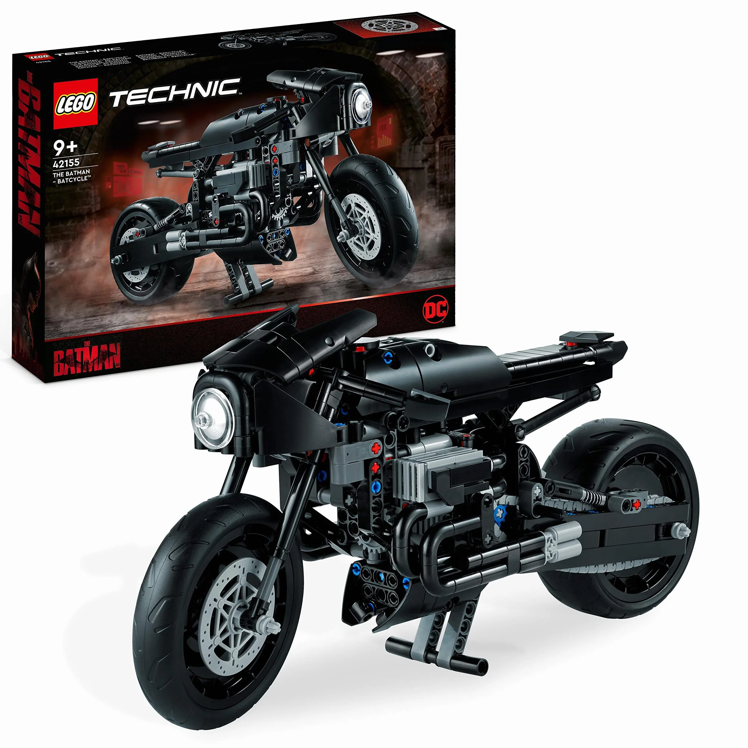 LEGO 42155 Technic BATMAN — BATMOTOR, Motocykl Zabawka dla Dzieci, Model do Zbudowania Motoru Batmana z Klocków, Kultowy Pojazd Superbohatera z filmu 2022