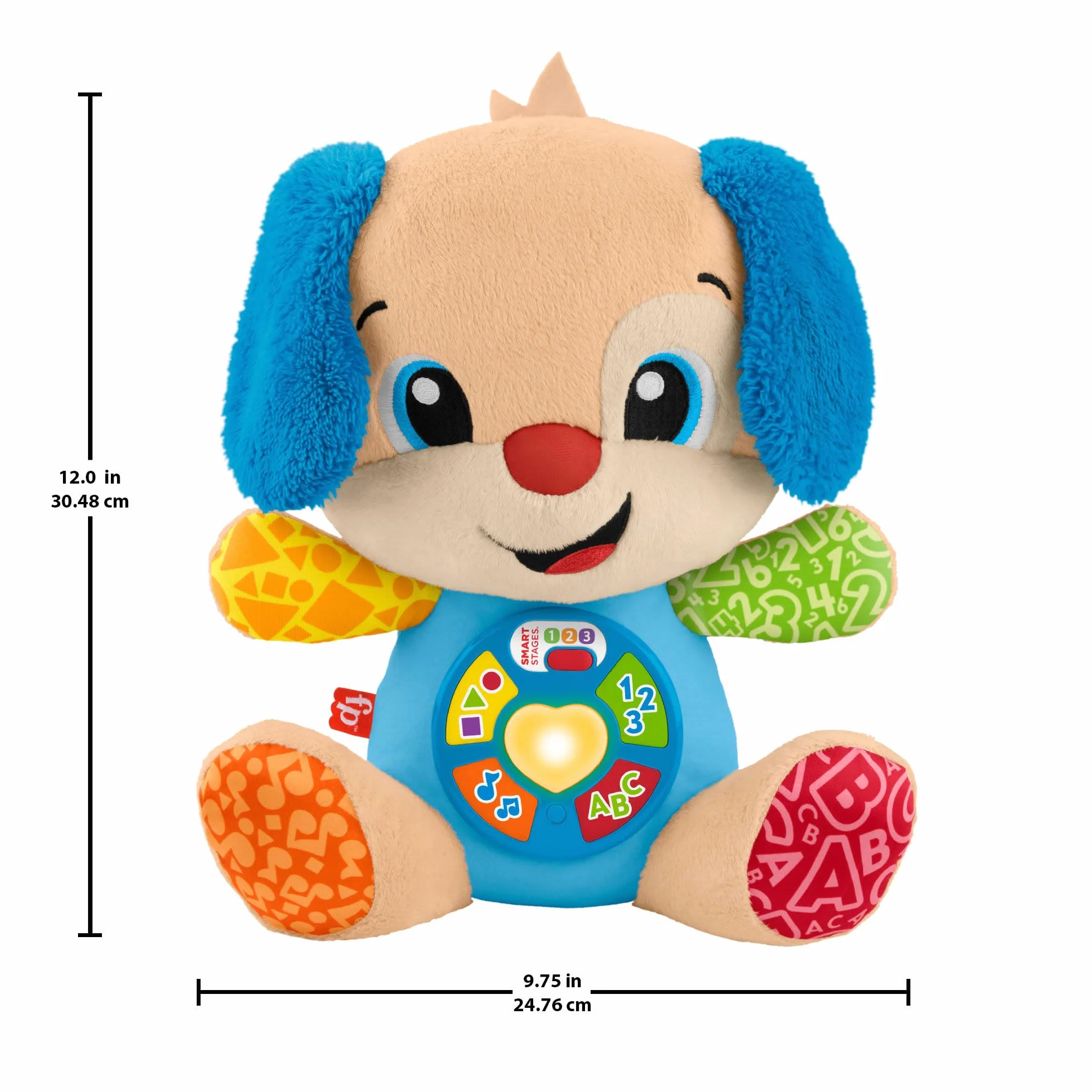 Fisher-Price Śmiech i ucz się zabawki dla niemowląt z muzyką dla małych dzieci Smart Stages dla dzieci w wieku od 6 miesięcy, wielojęzyczny: włoski, hiszpański, portugalski, angielski, JFD26