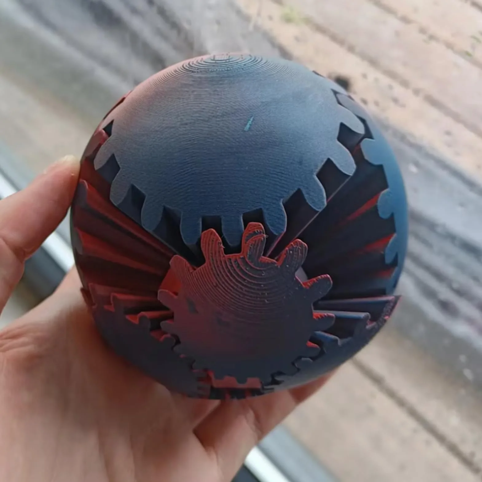 Gear Ball Fidget Zabawka Gear Ball z nadrukiem 3D, spin, z nadrukiem 3D, redukuje stres, zabawka fidget dla dorosłych i dzieci od 6 lat