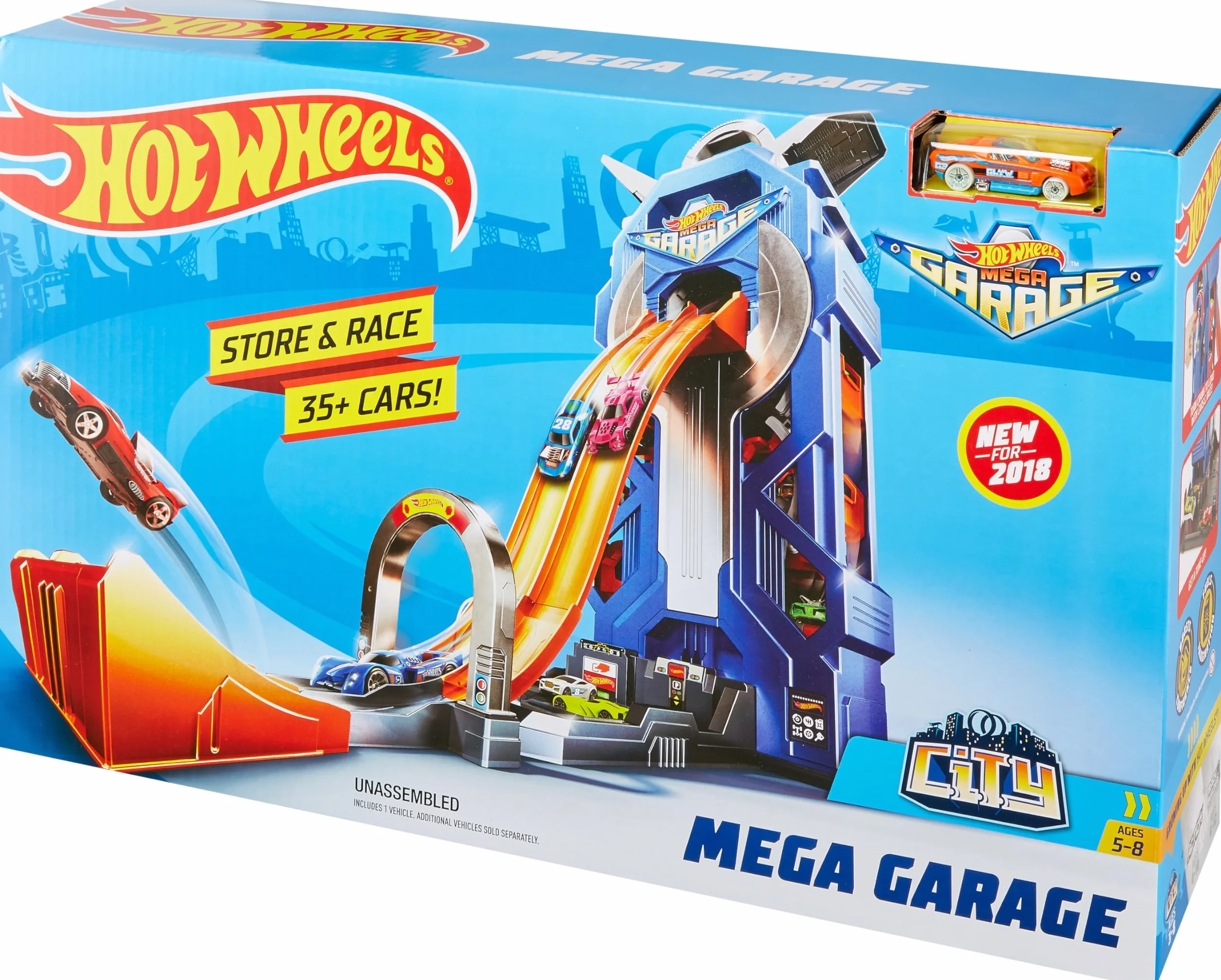 Hot Wheels FTB68 City Parking Garażowy Z Torami I Pojazdami, Wielokolorowy, Jeden Rozmiar