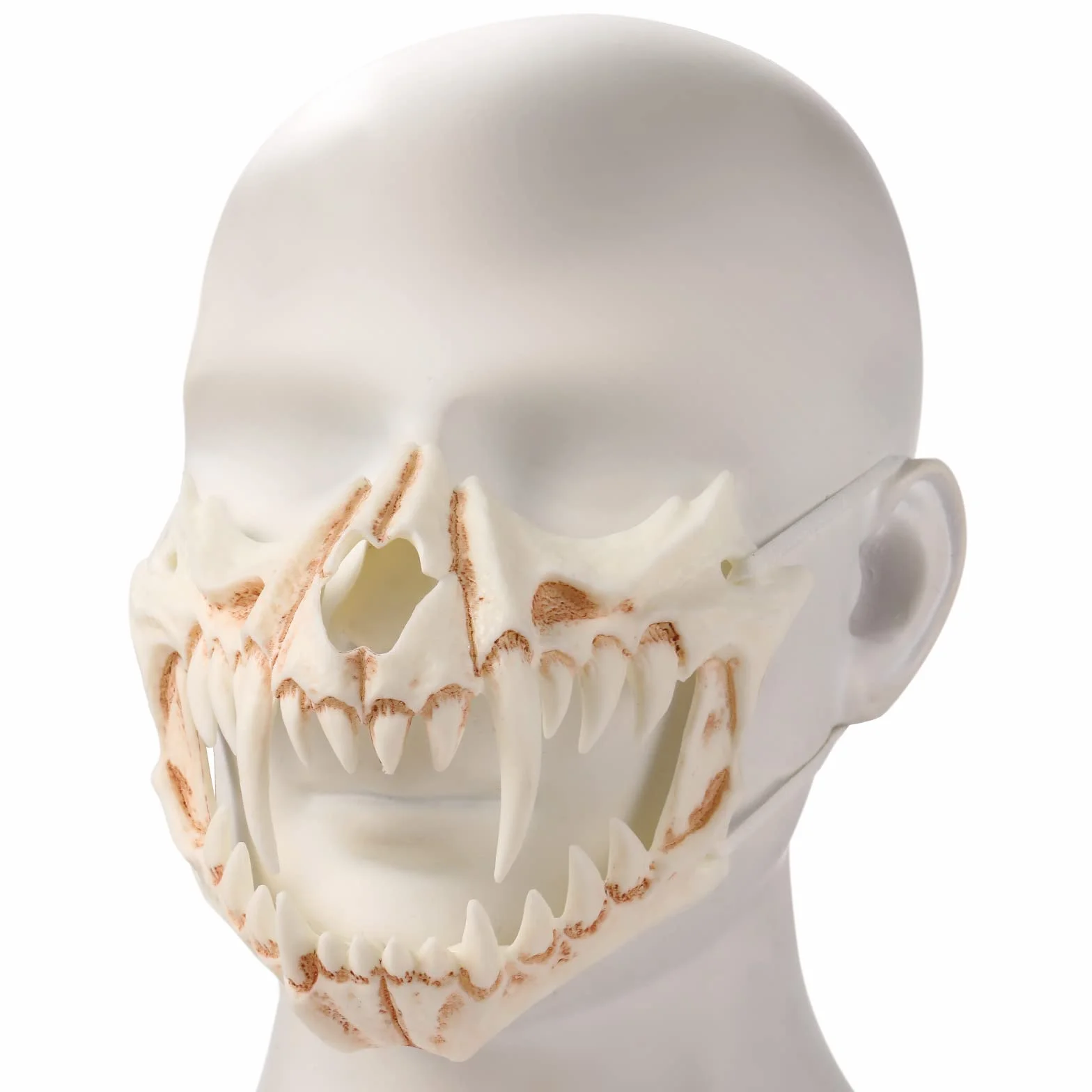 Halloween Japońska Maska, Maska Czaszki, Maska Tygrysa, Pół Twarzy Szkielet Maska, UNOLIGA Halloween Straszna Maska dla Dorosłych Dzieci, Maska Halloween Horror