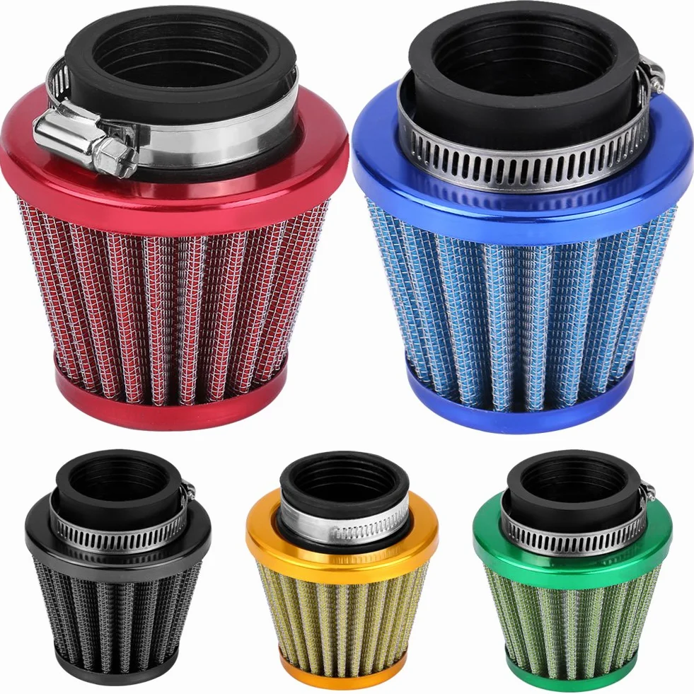 Uniwersalny filtr wlotu powietrza do motocykla, 38 mm, do samochodu, wlotu zimnego powietrza, skutera, quada, roweru typu Pit Bike (czarny)