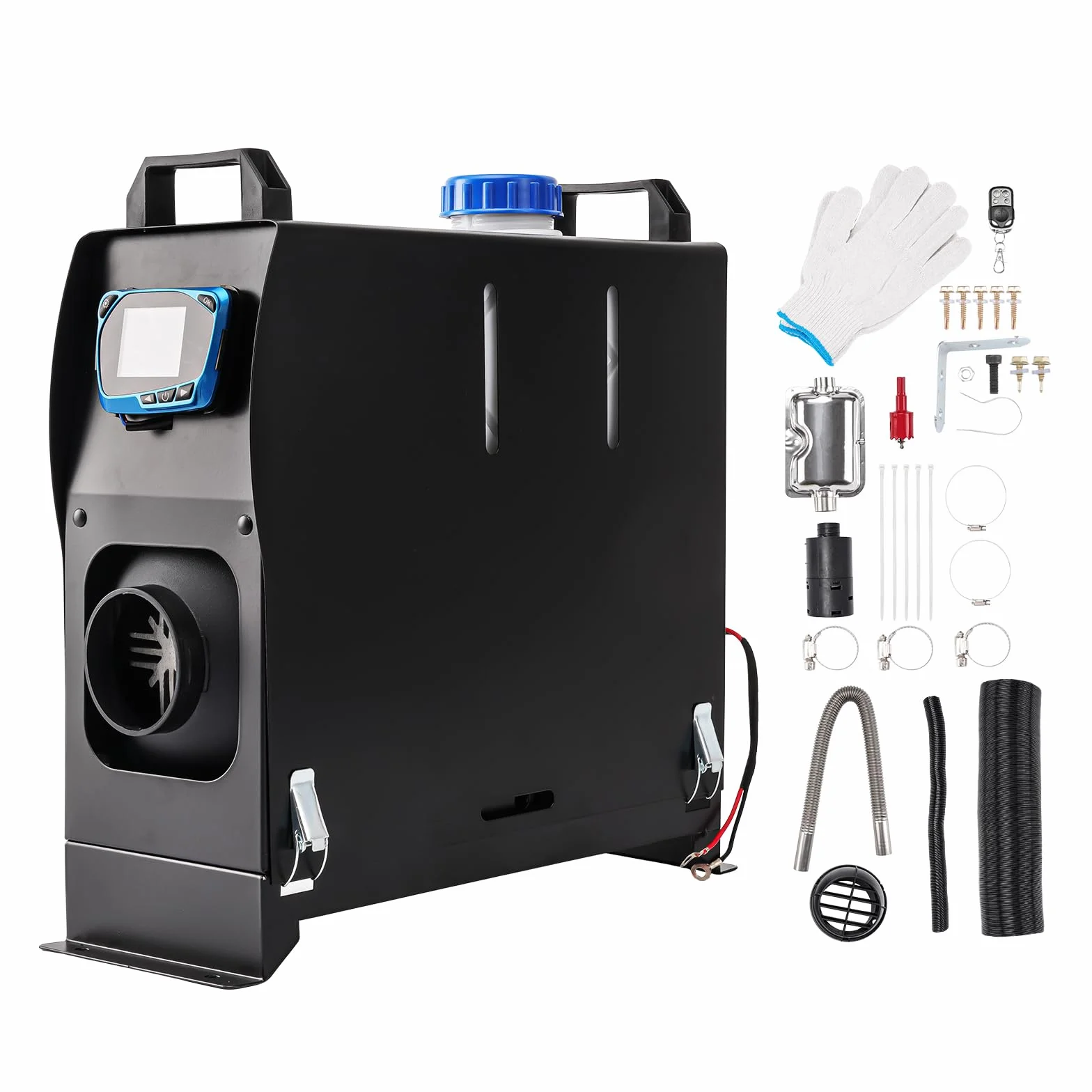 12V 5KW Air Diesel Heater, zestaw ogrzewania postojowego z tłumikiem LCD Remote Control, Night Integrated Diesel Heating Cichy do samochodów, przyczep kempingowych, ciężarówek, łodzi, autobusów, kam