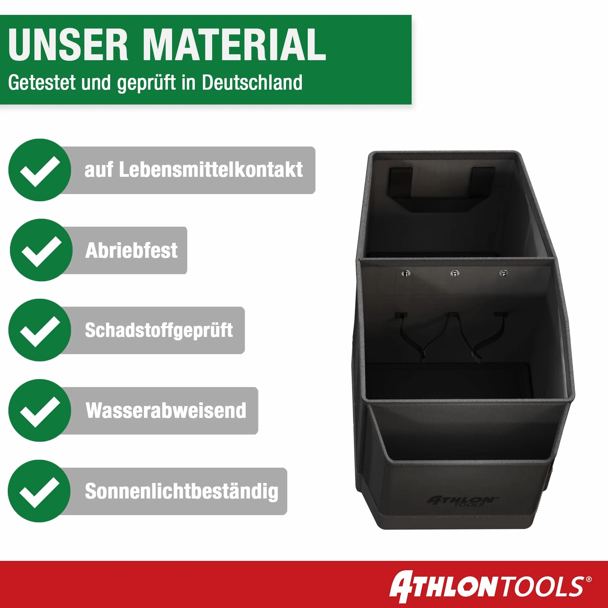 ATHLON TOOLS Organizer na środkowe siedzenie z pokrywą – uniwersalna skrzynka samochodowa z zapięciem magnetycznym