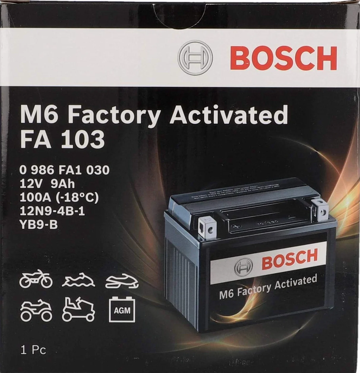 Bosch Akumulator 0986FA1030 139 x 135 x 75 mm Czarny