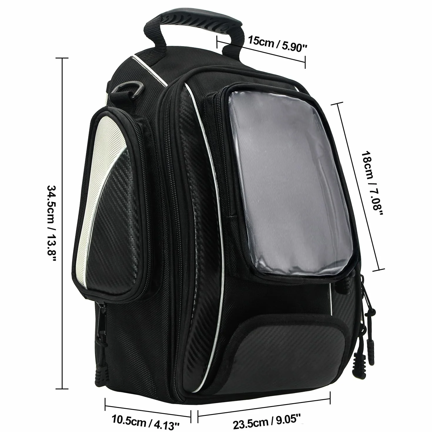Dracarys Magnetic Motorcycle Tank Bag - Oxford czarna torba na motocykl, podróżna, outdoorowa torba sportowa, bagaż, mocna magnetyczna do większości motocykli