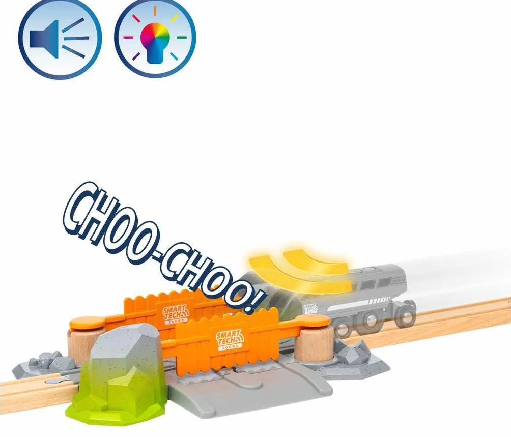 BRIO 33965 Smart Tech Sound Abenteuer-Bahnübergang - Kompatibel mit der Smart Tech Sound Reihe von BRIO - Interaktives Spielzeug empfohlen ab 3 Jahren