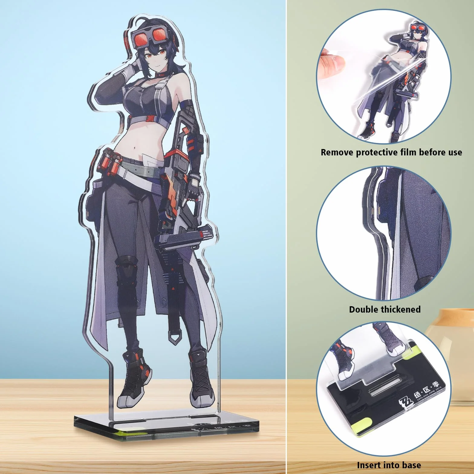 UTIEHD Zenless Zone Zero Character Standees 3-pak: kolekcjonerska akrylowa ekspozycja z udziałem Grace Howard, Billy i Ellen Joe, M
