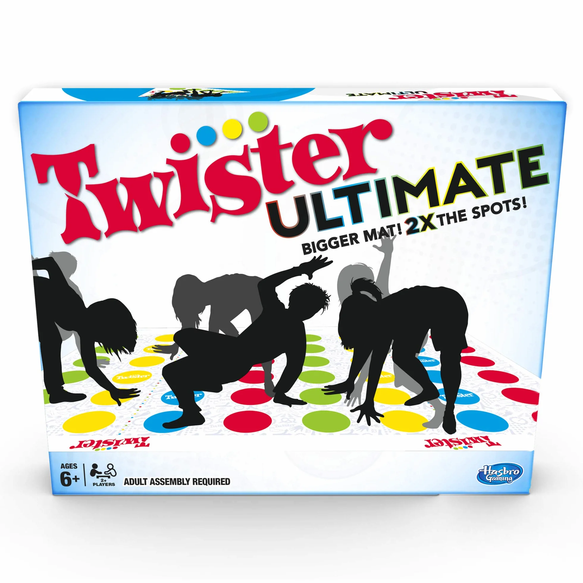 Twister Ultimate z większą matą i większą liczbą próbek kolorów, gra dla rodzin i dzieci od 6 lat, kompatybilna z Alexa, wersja angielska