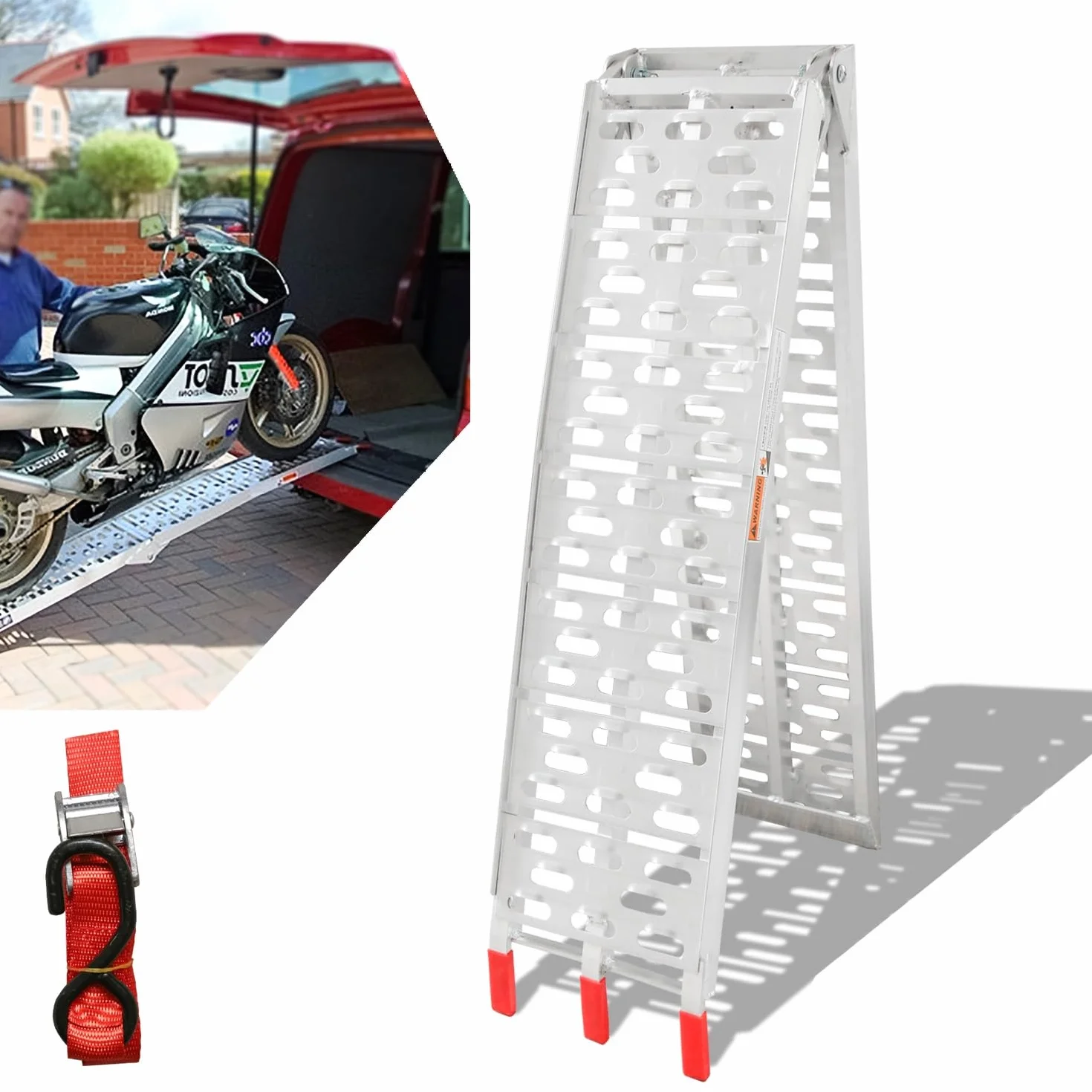 Sonnewelt Rampa najazdowa aluminiowa 226 cm 340 kg składana antypoślizgowa do motocykla ATV quada