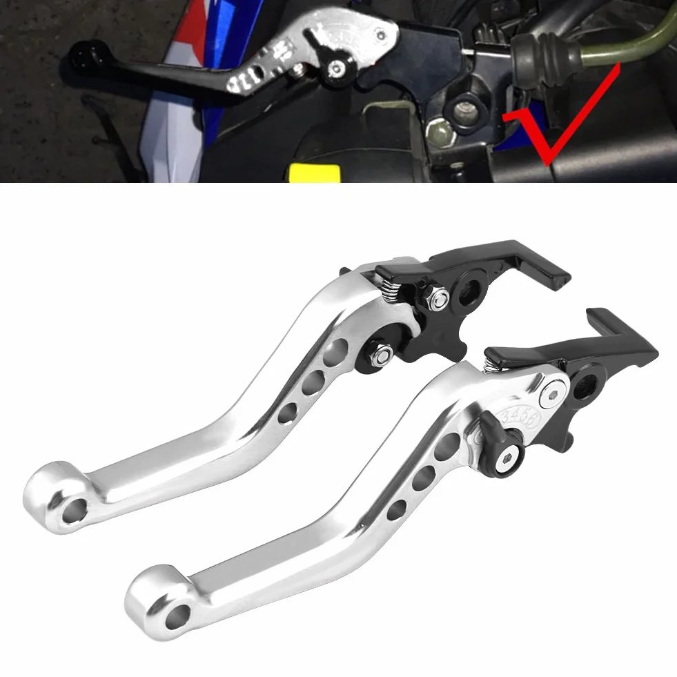Qiilu 1 para CNC ze stopu aluminium modyfikacja motocykla podwójna dźwignia hamulca tarczowego (srebrny)