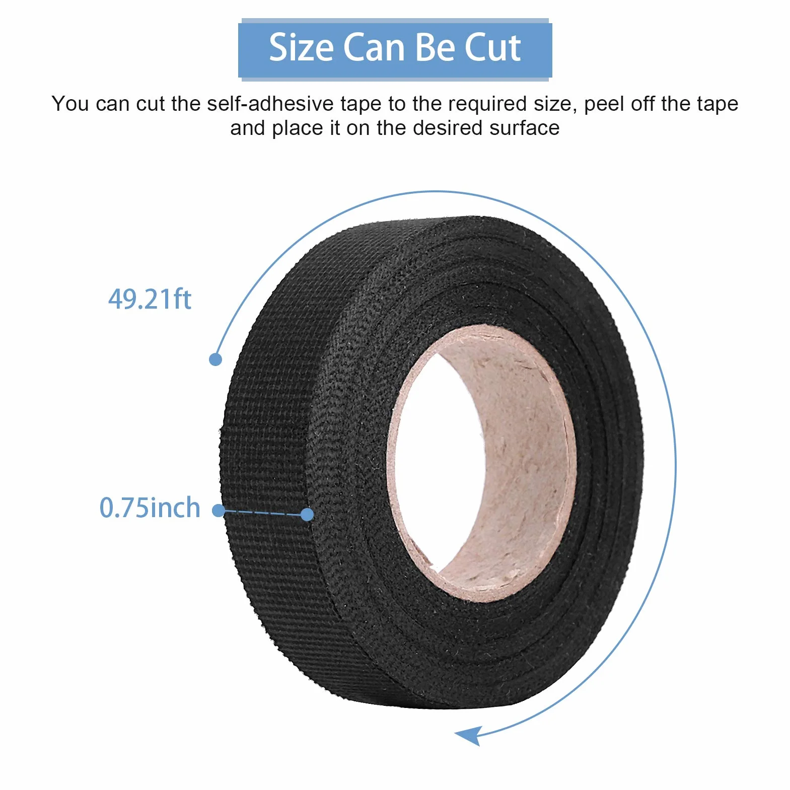 Taśma zapobiegająca piszczeniu Yosoo Health Gear, uniwersalna taśma do okablowania samochodowego antygrzechotka samoprzylepna filcowa izolacyjna 19 mm x 15 m