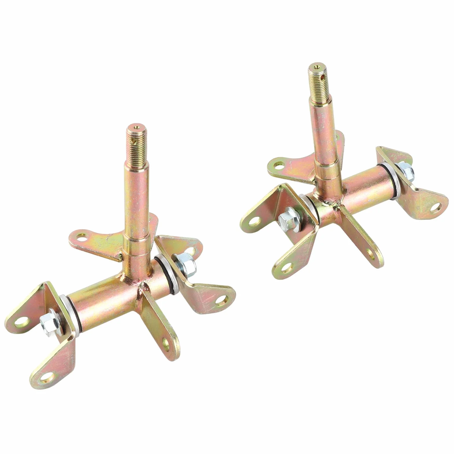 Aramox Przednia Zwrotnica Kierownicy Para Wrzecion Stop Metali Średnica Wewnętrzna 17 Mm Zwrotnica Kolumny Kierowniczej do Hamulca Bębnowego ATV 4-kołowe Gokarty 50 Cm3 Lewe i Prawe Przednie Koła