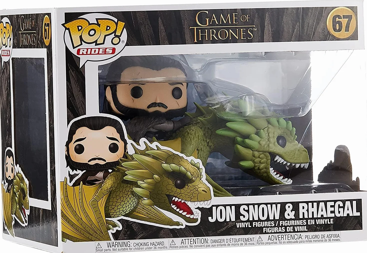 Funko 44448 Game of Thrones Jon Snow on Rhaegal Pop Ride Vinyl Figure, Multicolour