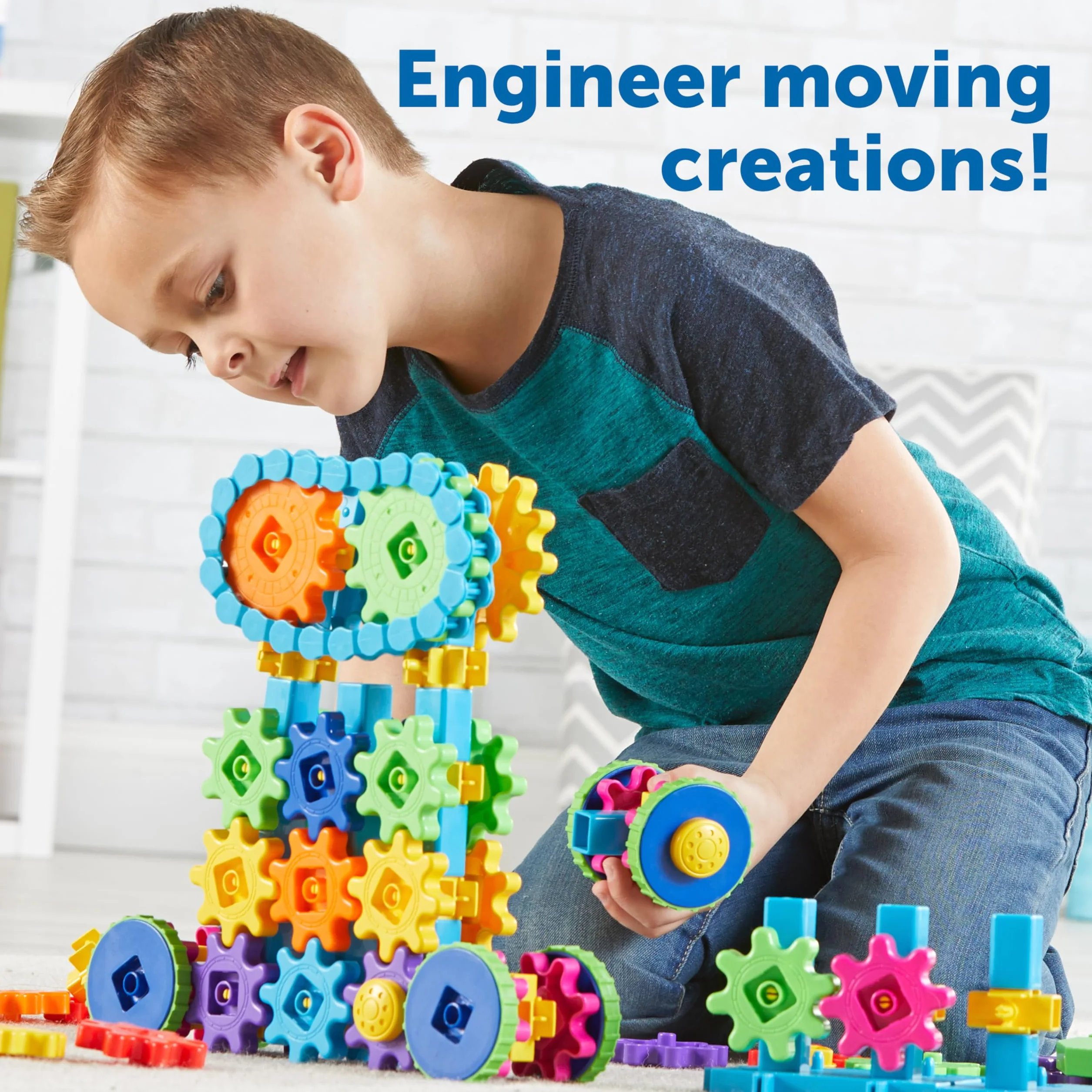 Learning Resources Gears! Gears! Gears! Mega Buduje Budownictwo 235-Kawałek Zestaw