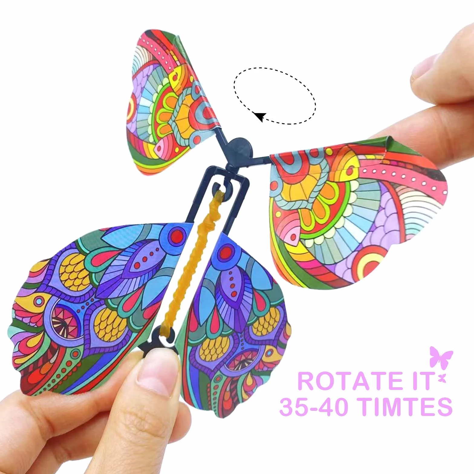 TSHAOUN 16 sztuk magicznych zabawek w kształcie motyla, Magic Flying Card Wind up Butterfly Toy, latający motyl kartka niespodzianka, prezent na urodziny, wesele (kolor losowy)