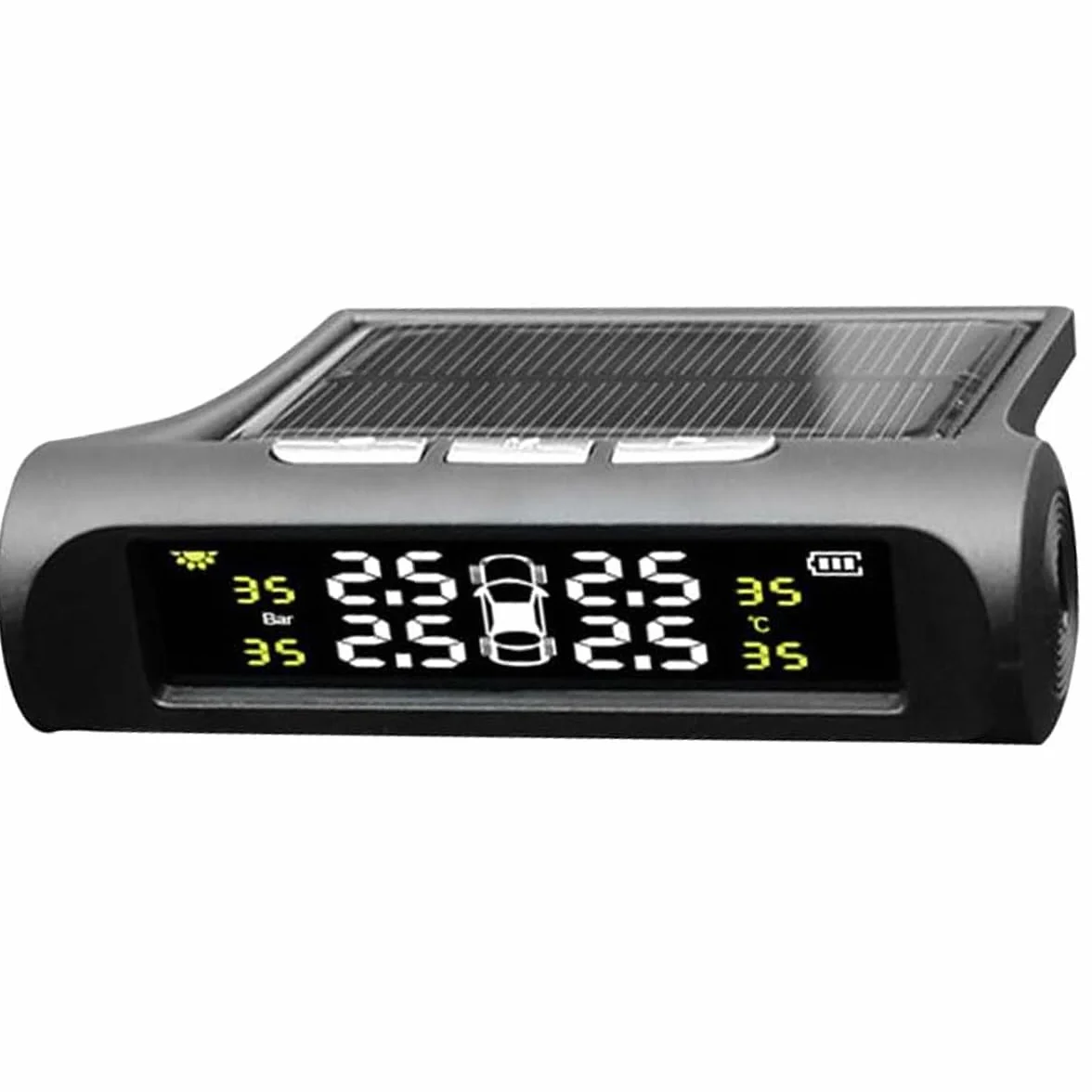 POFET Monitor ciśnienia w oponach samochodu, wyświetlacz z czujnikiem 4 kół, system monitorowania słonecznego TPMS, uniwersalny bezprzewodowy alarm samochodowy, do przyczepy kempingowej