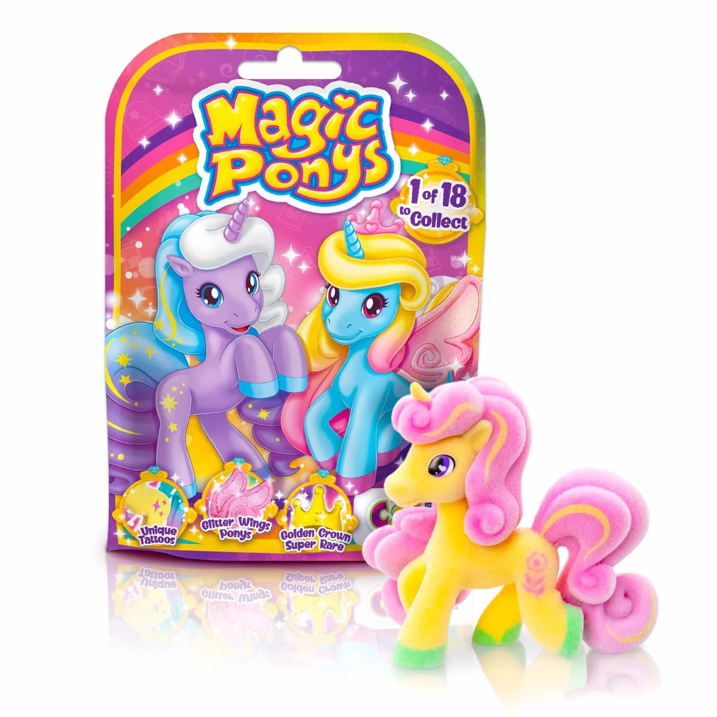 CRAZE Magic PONYS - przepiękne kucyki, zabawka do kolekcjonowania, 18 różnych figurek do kolekcjonowania, opakowanie zawiera 1 - prezent dla dziewczynki z koniami