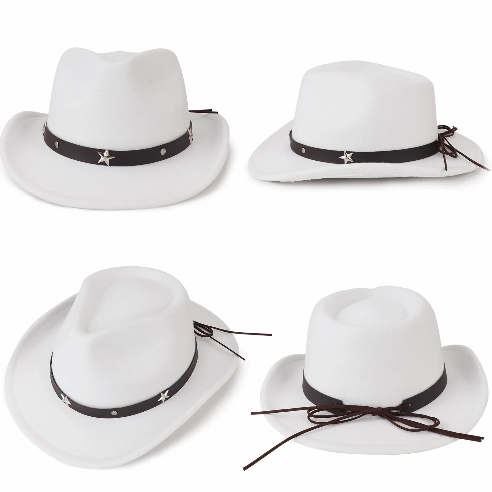 DRESHOW Kowbojski Kapelusz dla Chłopców i Dziewczynek Klasyczna Zachodnia Filcowa Fedora Zapięcie na Pasek Retro Panama Kapelusze Unisex Zwijane Czapki dla Dzieci 4-12 Lat