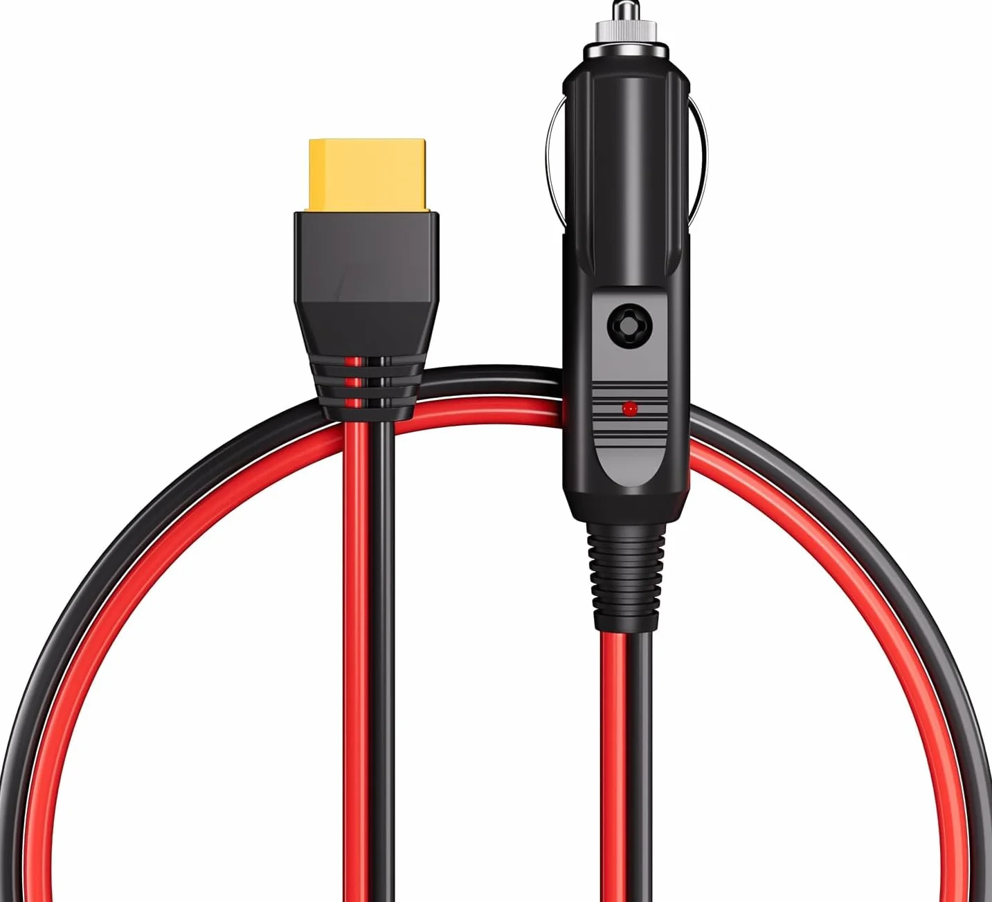 Kabel do ładowania samochodu z zapalniczką XT90 3 metry czerwony czarny