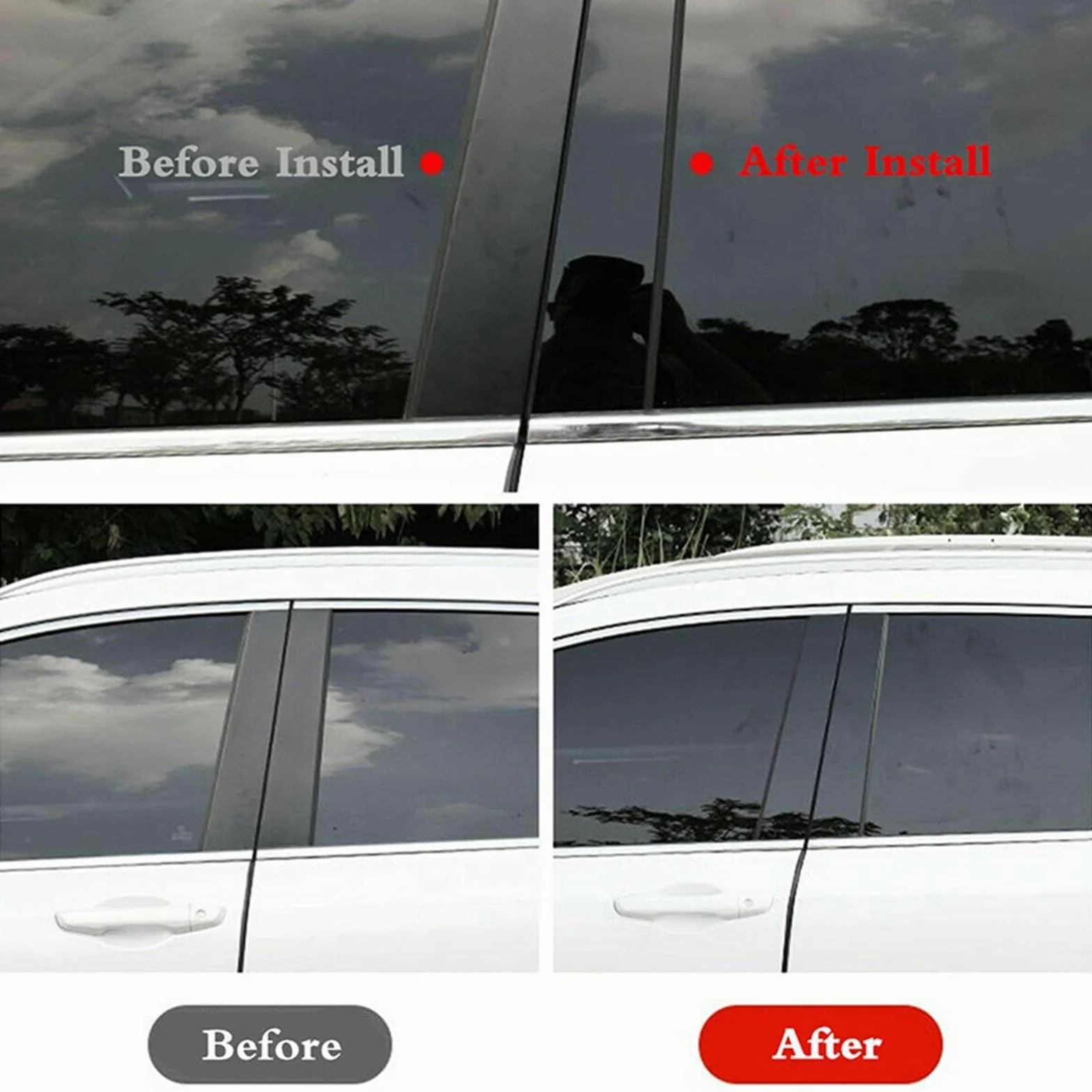 MOTOHIRO Glossy Black Pillar Posts Window Door Trims Sticker Cover Kits Auto Styling Fit For Chevrolet Aveo Hatchback Sedan 2011-2015 naklejki na słupki B samochodu (Size : Hatchback)