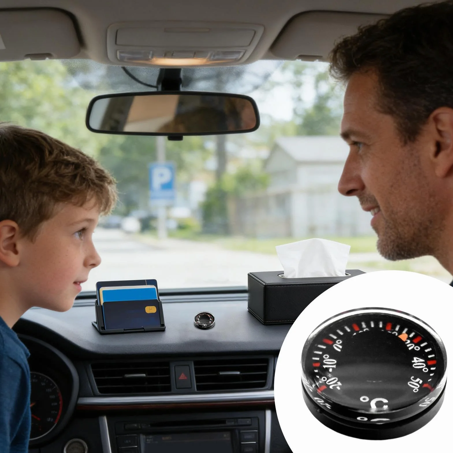 Termometr wewnętrzny do samochodu higrometr mechaniczny przenośny