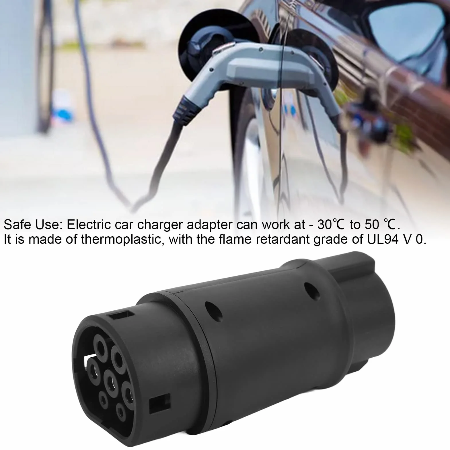 Aramox Adapter do ładowania pojazdów elektrycznych typu 1 do typu 2 Złącze EV 16-32A 220-250 V dla pojazdów standardowych od USA do UE