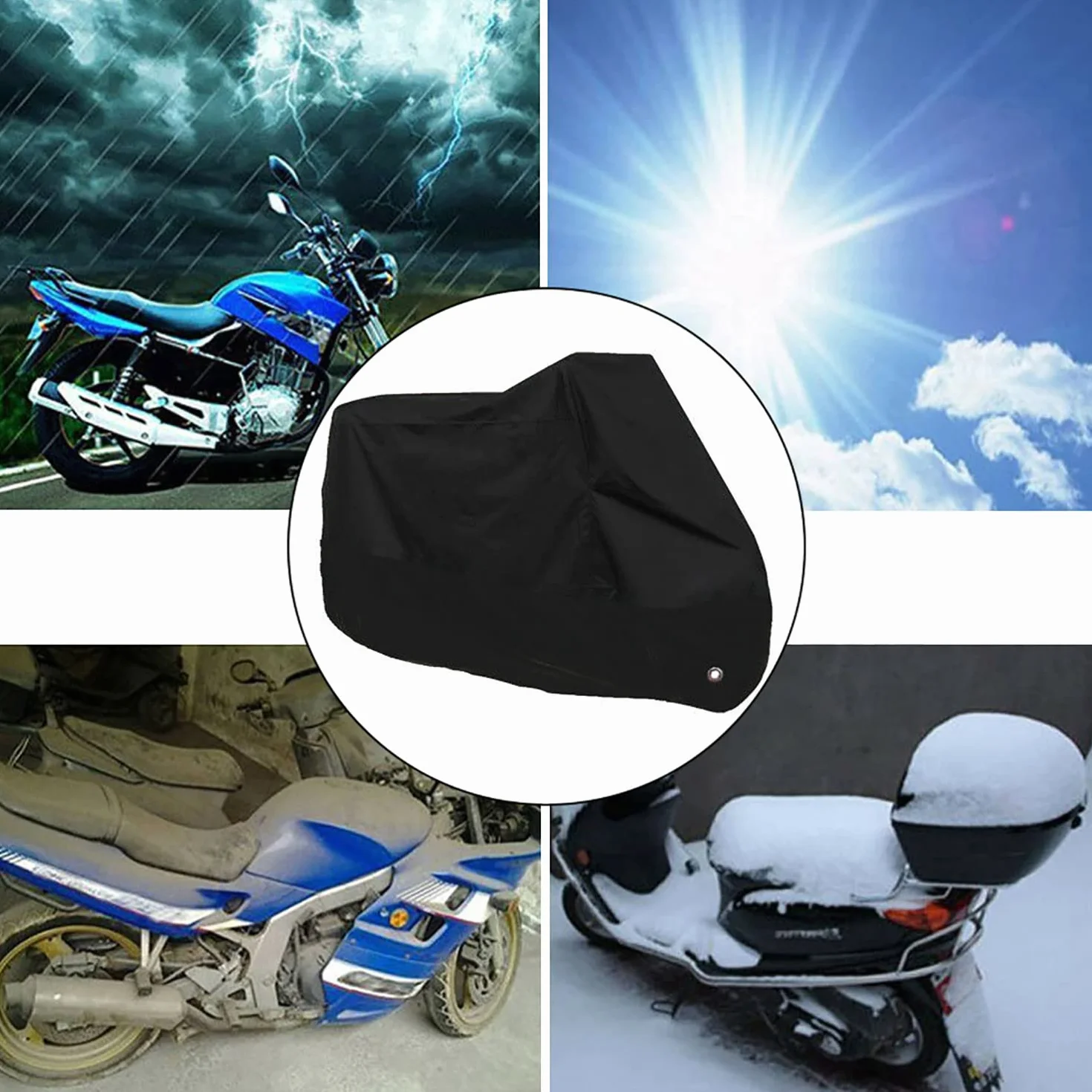 Pokrowiec na motocykl, garaże motocyklowe, na skuter, plandeka ochronna XXL 190T Oxford, wodoszczelna, 245 x 105 x 125 cm