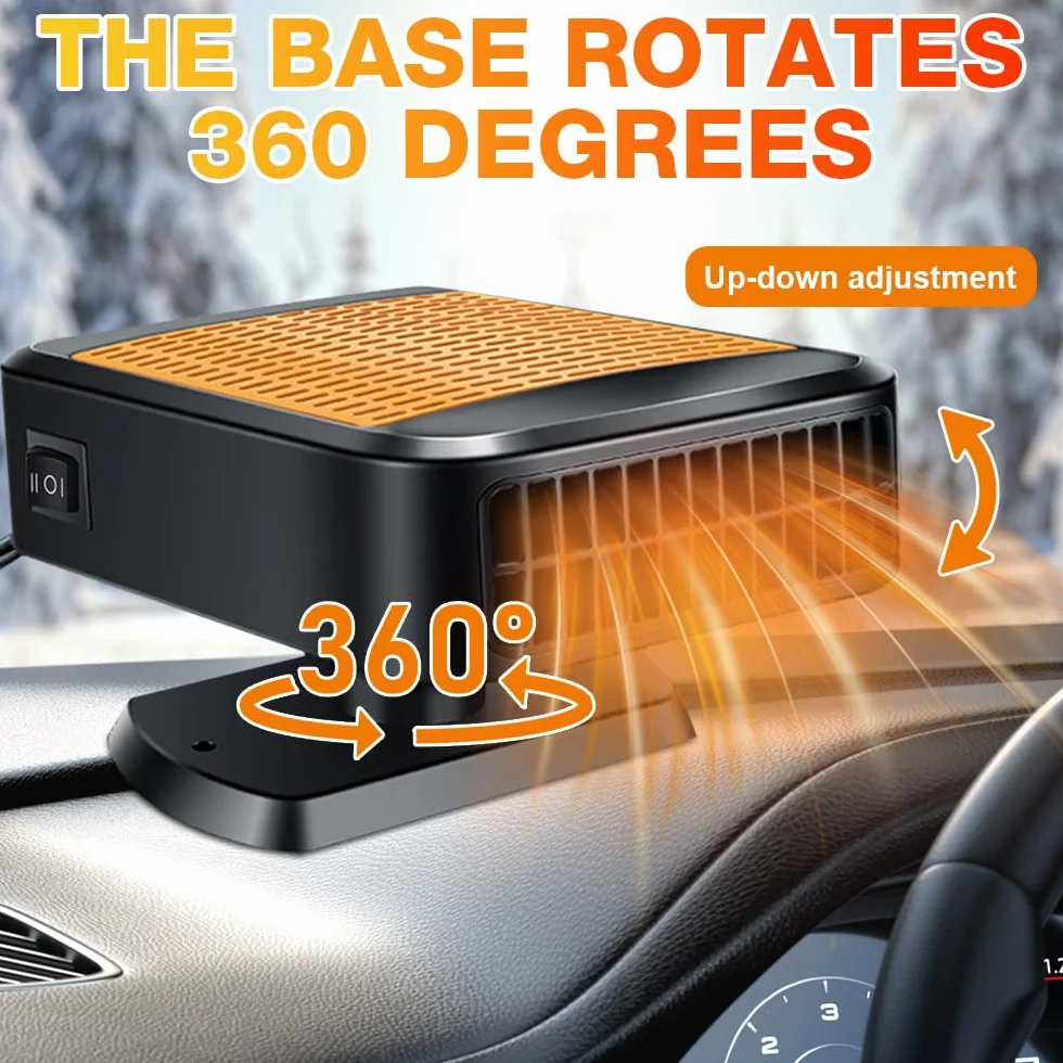 Termowentylator samochodowy 12V 200W 2w1 obrót 360° przenośny