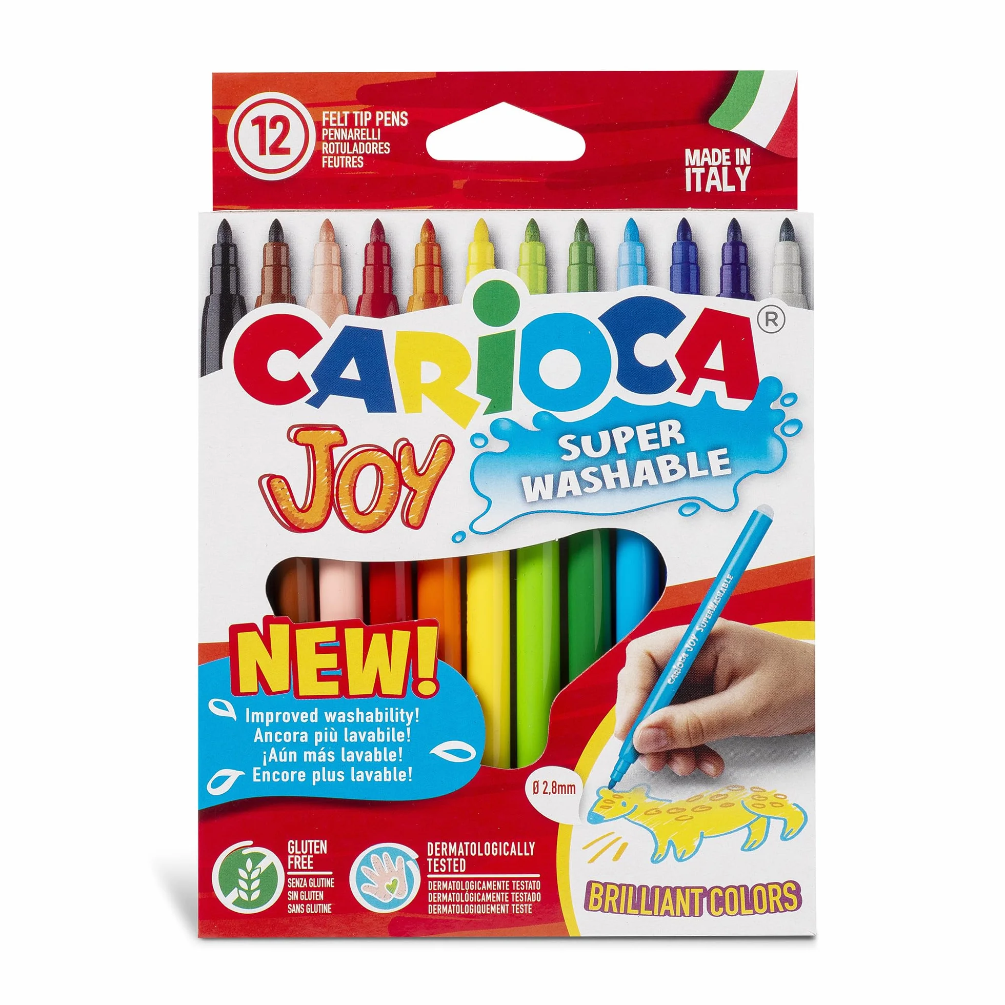 Carioca 40614 Joy Super zmywalny pisak z filcową końcówką (12 sztuk)