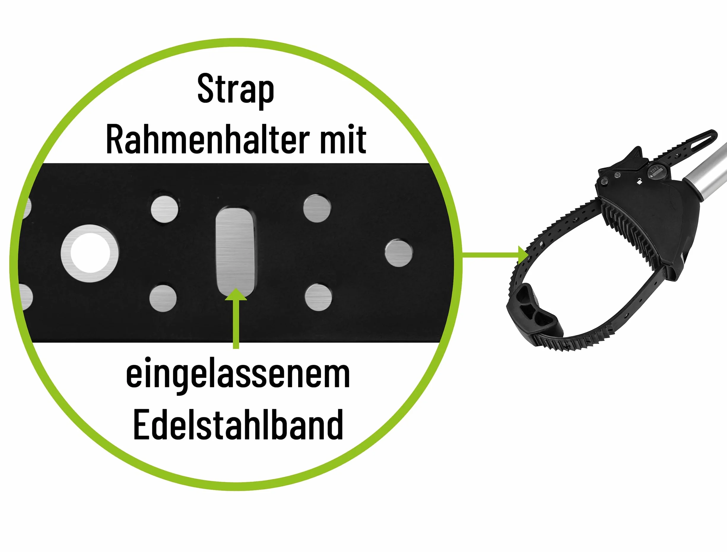 Pasek uchwyt na ramę Ø 25+30 mm czarny srebrny