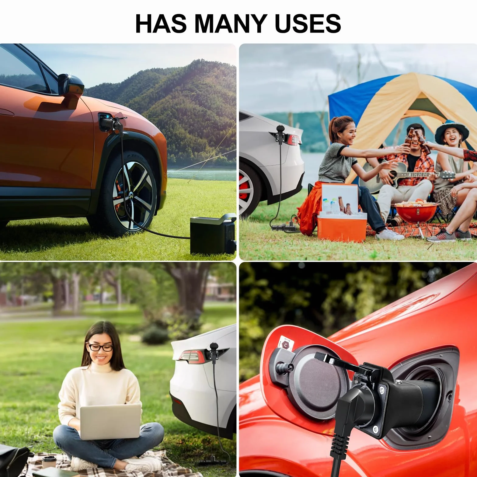 VOBOR Adapter V2L do EV Typ 2 do Schuko 3,5 KW 16A 220V pojazd ładunkowy, kompatybilny z MG4, MG5, MG ZS, woda i kurz (zawiera żelazo)