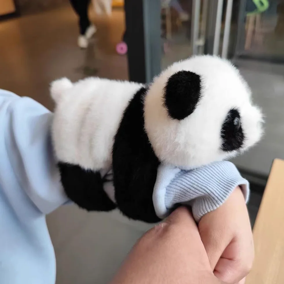 Panda zatrzaskowa bransoletka pluszowe zwierzątko bransoletki urodziny dziecka