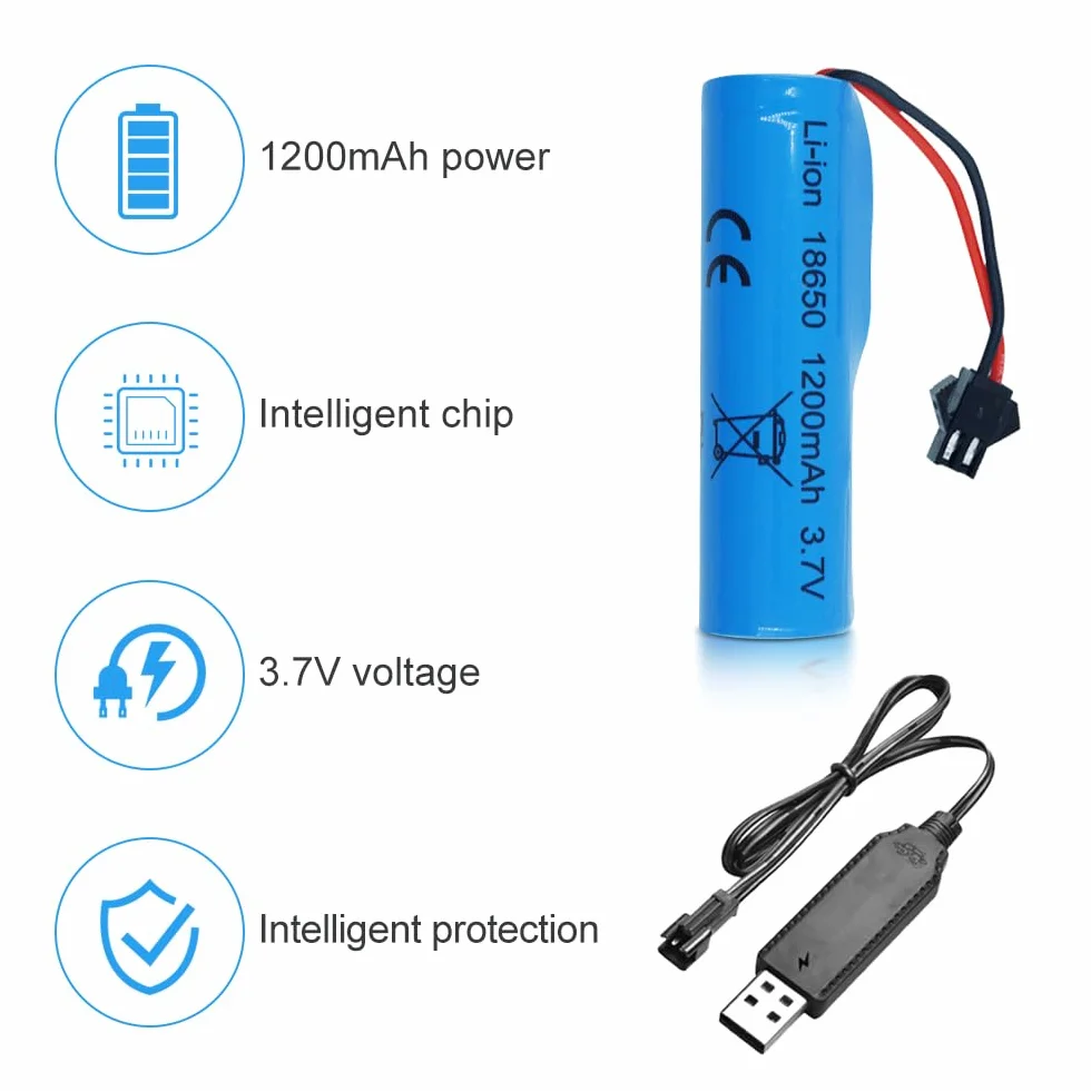 Mineup 3,7V 1200 mAh litowo-jonowa bateria, 4 sztuki RC akumulatorów do ponownego naładowania z 4 ładowarkami USB z wtyczką SM-2P, litowo-jonowa bateria zasilająca Mineup RC do ponownego naładowania